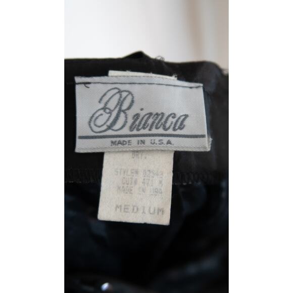 VINTAGE '90s "Bianca" Black Sequin Mini Dress MEDIUM - Picture 8 of 9